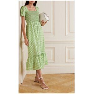 NWT HVN Smocked Fromer Square Neck Dress